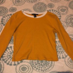 Yellow long sleeve crop top